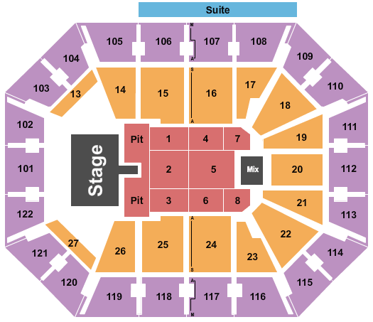 Mohegan Sun Arena Brandon Lake Seating Chart